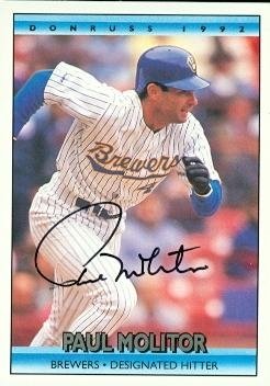 Paul Molitor Autographed/Hand Signed MLB Baseball Card (Milwaukee Brewers) 1992 Donruss #51