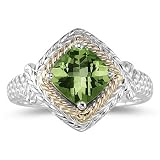 1.5ct Peridot Ring in 14K Yellow Gold And Silver