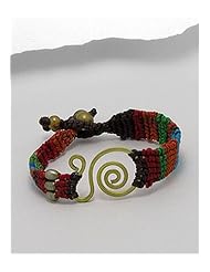Cotton Waxed Thread Bracelet In Brass