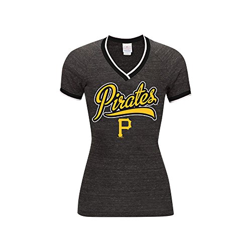 MLB Women's Tri-Blend Baby Jersey Raglan Short Sleeve V-Neck Tee