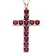 14K Yellow Gold Ruby Cross Pendant