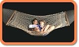 CHRISTMAS SPECIAL FREE GIFT WRAP A BONUS $19.99 WATER-PROOF LED FLASHLIGHT INCLUDED-Hawaiian Double Hammock-Soft Polyester Rope-Made In USA-3 Years Warranty-Beige-High Quality Product.....