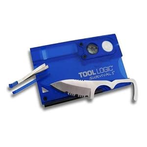 Tool Logic SVC1B Survival Card I Tool Card with Knife, Fire Starter, Whistle, Compass and Lens,... by Tool Logic