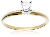 14k Yellow Gold Princess-Cut Solitaire Engagement Ring (1/4 ct, I-J Color, I1-I2 Clarity), Size 7