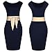Miusol® Women's Scoop Neck Optical Illusion Belt Business Dress