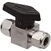 Parker 316 Stainless Steel Rotary Process Plug Valve with Fluorocarbon Rubber Seal and PTFE Back-Up Ring, 1/2" A-LOK Compression Inlet/Outlet Port, 3000 psi