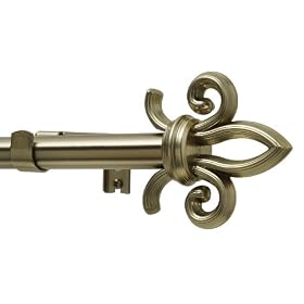Levolor Fleur Silhouette Rod Set, Burnished Brass, 3 4-Inch Diameter, 36 to 66-Inch Width by Levolor