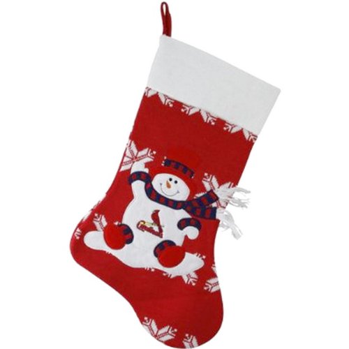 ST LOUIS CARDINALS MLB KNIT CHRISTMAS STOCKING HOLIDAY SNOWMAN-SNOWFLAKE NWT VERY CUTE!!!