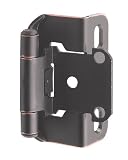 Amerock BP7550-ORB Self-Closing, Partial Wrap 1/2-Inch Overlay Hinge, Oil Rubbed Bronze, Set of 2