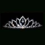 Bling Jewelry Designer Inspired White Gold-Plated Crystal Drop Crown Bridal Tiara