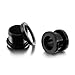 Tunnels Black Steel Screw Fit Flesh Tunnel Plug 2 Pieces from 10 Gauge - 20mm
