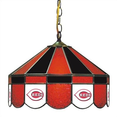 Cincinnati Reds Stained Glass Pub Light Style: Swag