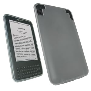 Clear Kindle TPU Cover Bag Case Skin Sleeve with Pouch and Screen Protector (Fits 6" Display, Kindle Keyboard)