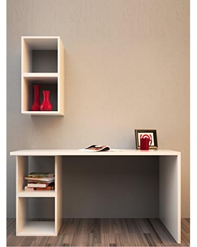 Design Twist Office Scrivania In Melaminico Bianco