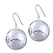 925 Sterling Silver Dangling Glossy Ball Dangle title=