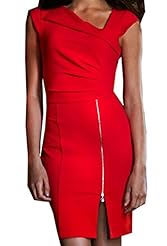 Pleated Checkered Print Polyester/Spandex Shift Spring Summer Winter Bodycon Dress 