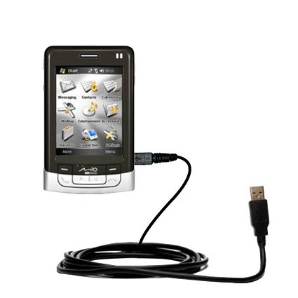 Classic Straight USB Cable for the Mio DigiWalker A501 with Power Hot Sync and Charge capabilities - uses Gomadic TipExchange Technology