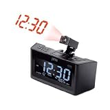 jWin JL365 Dual Alarm Clock with Projection and AM/FM Radio (Black)
