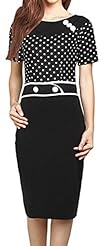 Cocktail Lace Nylon/Spandex Polka Dot Print Bodycon Dress/Party Dress 