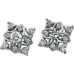 14K White Gold Diamond Earring Jacket