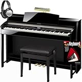 Casio AP6 Celviano Black Polish Digital Piano BUNDLE with Bench, Headphones, Book, and Lamp