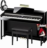 Casio AP6 Celviano Black Polish Digital Piano BUNDLE with Bench, Headphones, Book, and Lamp