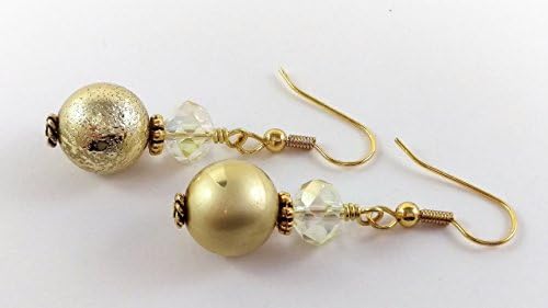 Faux Gilded Acrylic and Glass Beaded Earrings