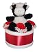 Red Cow 1 Tier Diaper Cake w/ Pampers Swaddlers, 10