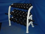 3 Tier 36 Dumbbell Rack with 5-50 lb (5 lb Increment) Octagonal Rubber Dumbbells