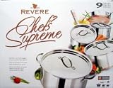 Revere Chef's Supreme 9 Piece Copper Bottom Pan Set