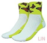 Lin Performance Core Spun Cool Max Cycling Socks, Small, Butterfly Yellow