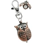 SAVE $20.04 - Wise Old Owl Copper Finished Key Chain Clip Pocket Watch $14.95