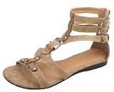 Womens Roman Gladiator Sandals Flats Thong Shoes Ankle Strap W/Buckles 4 Colors