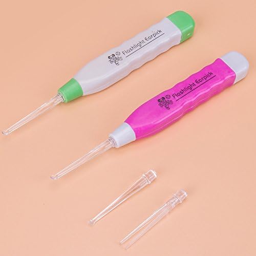 5Pcs Detachable Safe Earpick Spoon Earwax Curette Remover Tool with LED Flash Light