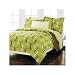 Contemporary Green and Brown Geometric Chain Links Comforter Set