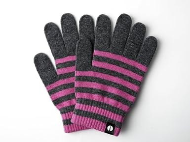 iTouch Gloves アイタッチグローブ ストライプ グレーxピンク S/M