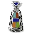 .925 Silver & Multi-Stone Trapezoid Pendant