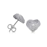 Sterling Silver Earrings Heart Shaped Love Knot Stud Earrings 9mm - Ideal Gift For Mother Day, Anniversary, Engagement, Wedding, Birthday, For Her