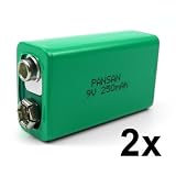 Produkt-Bild: 2x Akku 9V Block / AM6 / 6LR61 / PP3 von PANSAN / Qualitativ hochwertiger wiederaufladbarer 9V-Block mit einer Leistung von 250 mAh. Vielseitig einsetzbar!