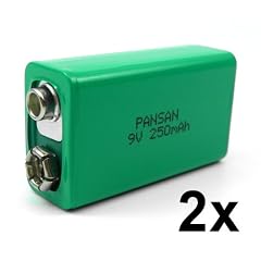 2x Akku 9V Block / AM6 / 6LR61 / PP3 von PANSAN / Qualitativ hochwertiger wiederaufladbarer 9V-Block mit einer Leistung von 250 mAh. Vielseitig einsetzbar!