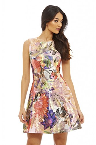 AX Paris Women's Floral Skater Multicolor Dress