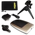 HQRP Battery Charger Replacement For Panasonic CGA-S007 / CGR-S007E fits Lumix DMC-TZ3 plus HQRP Black Mini Tripod & HQRP Carrying Bag