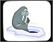 Decorated Mouse Pad with cartoons, walrus, ice, fishing, cartoon, animal