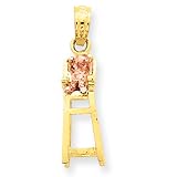14k Two-Tone High Chair With Baby Pendant