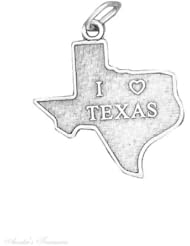 Sterling Silver "I LOVE Texas" Texas State Message Word Charm