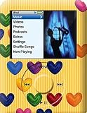 Color Hearts on Yellow Design Apple iPod nano 3G (3rd Generation) 4GB/ 8GB Hard Case iJacket - Shock Absorbent Hard Protective Faceplate Cover + FREE Belt Clip Holster + FREE Lanyard + FREE Screen Protector