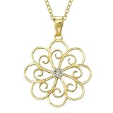 DiAura 14k Gold Plated Sterling Silver Diamond Accent Flower Pendant 41zq%2BarfpGL. SL160 DiAura 14k Gold Plated Sterling Silver Diamond Accent Flower Pendant