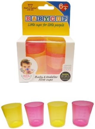 Babycup - Baby's First Cup! 4 Pack (2 Pink &amp; 2 Yellow) - Suitable from 6 Months by Babycup