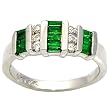 14K White Gold Emerald and Diamond Ring