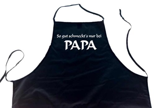 SO GUT SCHMECKTS NUR BEI PAPA; Koch - Schürze (Latzschürze - Grillen, Kochen, Berufsbekleidung), schwarz